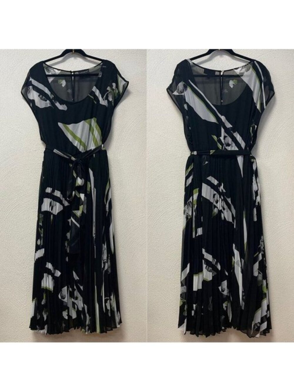 Lane Bryant Black & White Floral Sheer Summer Dress sz 26/28